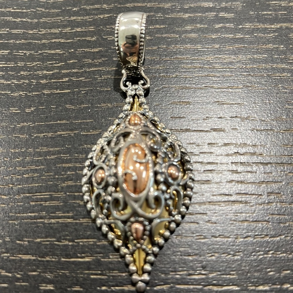 Carolyn Pollack Sterling Silver/Brass Pendant - Picture 2 of 4